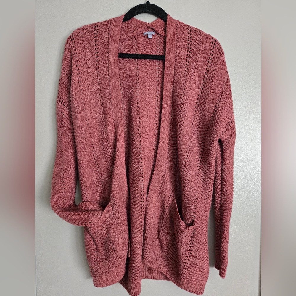 Charlotte Russe Dusty Rose Open-Front Cardigan - Picture 1 of 3